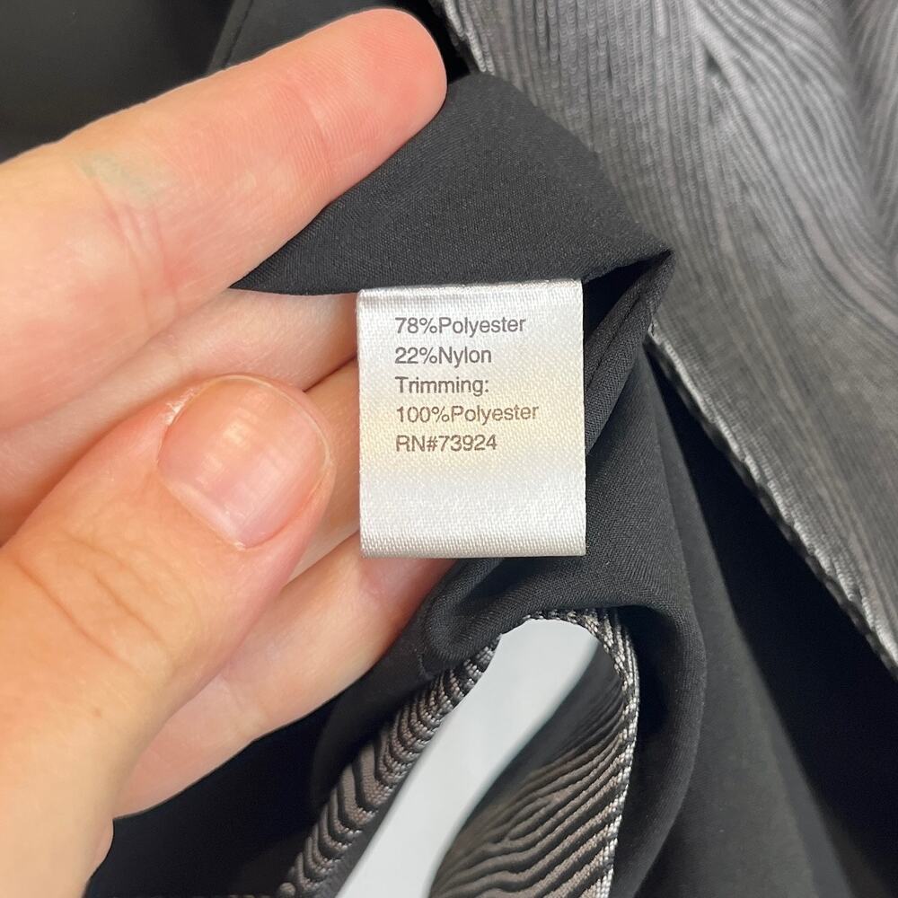 Ming Wang Patterned Open Front Blazer Jacket 3/4 … - image 7